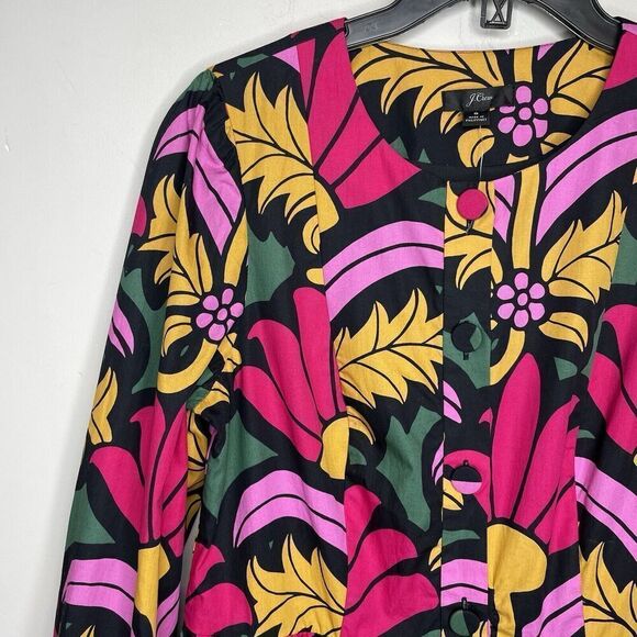 J.CREW Ratti Dress Women 8 Tiered Popover NEW Long Sleeve Floral Cotton AC879 - Picture 3 of 16